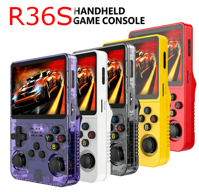 R36S Retro Mini Handheld Game Console 3.5 Inch HD Screen 64GB 128GB Portable Video Games Player