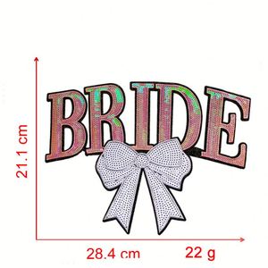 Nouvelle Patch Brodé Grand Format en Chenille Thermocollant avec Bord Pailleté pour Décoration T-shirt, Sweat à Capuche et Chapeau (Thème Mariée GiGi) - Product Image 2