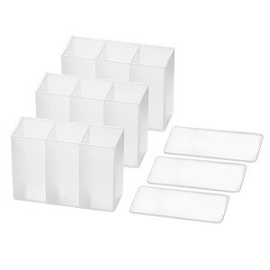 Lipstick <b>mirror</b> cabinet storage box, no drilling required, three-compartment <b>small</b> item organizer, eyebrow tweezers, scissors, - Product Image 3