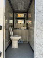 Remolque de Baños Portátiles de Fibra de Vidrio Moderno de 3 Estaciones para Eventos al Aire Libre, Baño Móvil de Lujo en Venta