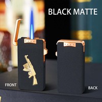 Briquets à gaz butane rechargeables en métal gravés personnalisés, résistants au vent, réutilisables pour une utilisation en extérieur et à la maison