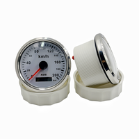 KUS GNSS Speedometer 200km/jam Odometer 85mm Pengukur Kecepatan Laut Pilihan Dial Putih/Hitam untuk Kapal Pesiar RV