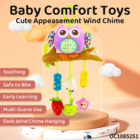 Mainan Sensorik Anti-stres Tali Tarik Hewan Musik Boneka Plush Bayi Montessori Burung Hantu Grosir untuk Bayi 0-6 6-12 Bulan