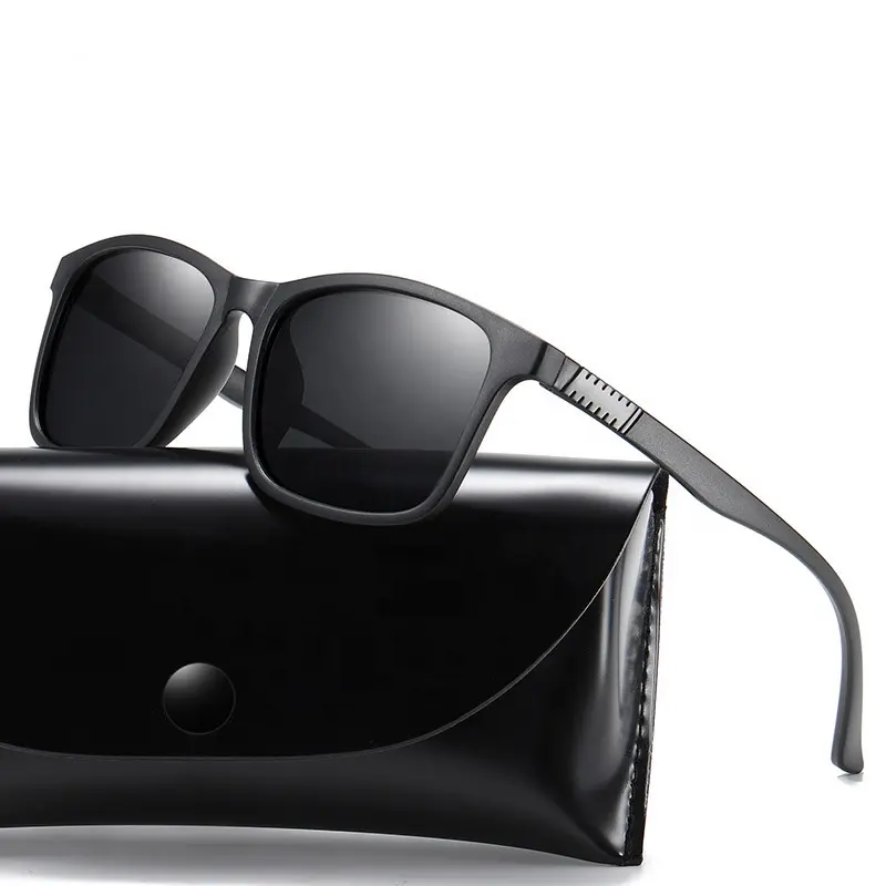 थोक सस्ते उच्च गुणवत्ता TR90 Polarized चुकता धूप का चश्मा फैशन पुरुषों ड्राइविंग जैसा मामला अनुकूलित आदमी रात दृष्टि धूप का चश्मा
