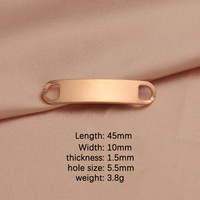 Conector de Barra Curva Personalizado con Nombre, Arcoíris, 1.5*6*39, Conector de Pulsera de Acero Inoxidable, Rectangular, en Blanco, para Fabricación de Pulseras DIY