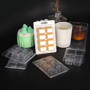 Velas de plástico transparente perfumadas colgantes, cubos de concha, molde de 6 cavidades, embalaje de concha de almeja, contenedores de cera derretida para <span class=keywords><strong>Tartas</strong></span> de cera - Product Image 5
