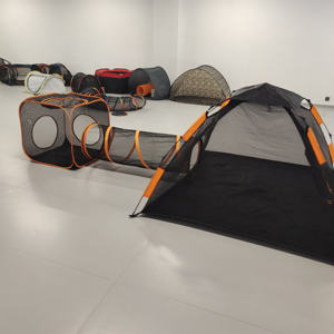 Kangna Tragbares Atmungsaktives Katzen-Spielhaus Zelt mit <span class=keywords><strong>Pop</strong></span>-<span class=keywords><strong>up</strong></span>-Tunnel Abnehmbar Waschbar Kartonverpackt für Innen-/Außenbereich - Product Image 4