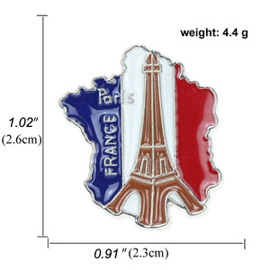 Broche creativo de la Torre <span class=keywords><strong>Eiffel</strong></span> de París, Bandera de París, emblema de Metal, sombrero, bolsa de ropa, insignia decorativa de aleación, regalos de recuerdo turístico - Product Image 3