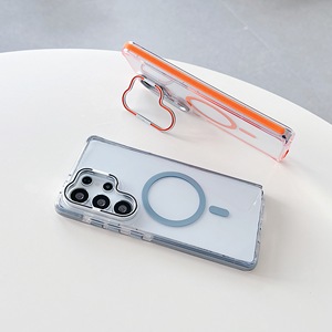 Nueva Funda Protectora para Teléfono Celular de PC Rígida con Anillo Magnético a Prueba de Golpes de Lujo con Fundas para Teléfono Móvil de Color Naranja para <span class=keywords><strong>Samsung</strong></span> S25 Ultra - Product Image 3