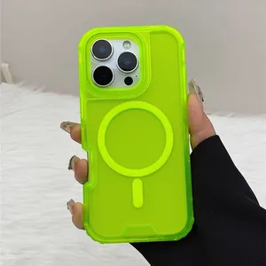 Funda Magnética 3 en 1 a Prueba de Golpes para iPhone 17 16 15 <span class=keywords><strong>14</strong></span> <span class=keywords><strong>13</strong></span> 12 <span class=keywords><strong>Pro</strong></span> <span class=keywords><strong>Max</strong></span>, Transparente, Delgada, con Carga Inalámbrica - Product Image 4