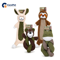 Jouet pour chien en toile de jute et fourrure de lapin couineur, durable, pour chiens de taille moyenne à grande, soulagement de l'ennui et protection des meubles