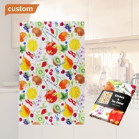 Essuie-tout de cuisine en coton tissé à impression numérique, emballage personnalisé en papier kraft, léger et séchage rapide