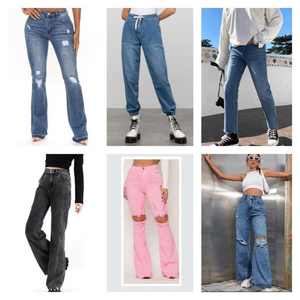 Jeans de Mujer de Pierna Recta Retro de Alta Calidad con Descuento al por Mayor, Estilo Casual a la Moda, Entrega Aleatoria - Product Image 5