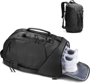 Mochila de viagem com compartimento para sapatos e laptop, mochila esportiva conversível de design premium 2 em 1 para homens e mulheres, ideal para academia