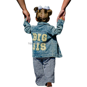 Chaquetas Vaqueras HIPPO KIDS con Parches Bordados de LIL/BIG <span class=keywords><strong>BRO</strong></span>/<span class=keywords><strong>SIS</strong></span>, Abrigo Vaquero para Niños y Niñas, Ropa de Moda para Bebés - Product Image 1