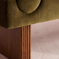 Banc ottoman moderne haut de gamme pour chambre à coucher, en velours vert olive, chaise de loisirs en bois massif, tabouret de bout de lit pour chaussures, pour la maison et l'hôtel