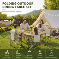 Tables et chaises de camping de style primitif, table pliante Egg Roll, équipement complet de pique-nique, barbecue portable pliable pour l'extérieur, vente en gros