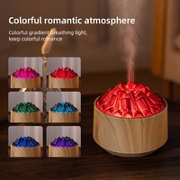 Diffuseur d'huiles essentielles personnalisé avec logo, 300 ml, effet bois, alimentation USB-C, ultrasonique, avec veilleuse 7 couleurs