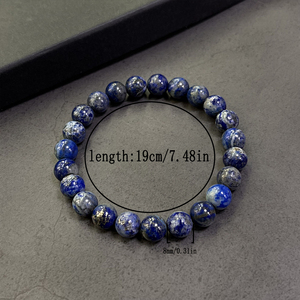 8mm AAA Natural Lápis-lazúli Espiritualidade Serenidade Proteção Iluminação Lápis-lazúli Pulseira - Product Image 2