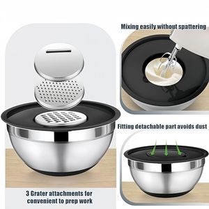 Nhà cung cấp Nhà máy thép không gỉ Bát salad kim loại sâu trộn thép không gỉ hiện đại lưu vực nướng đa chức năng bát với nắp - Product Image 2