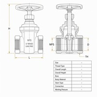 Vanne à opercule Z15W-16 PN16 200 WOG en laiton forgé sans plomb, à tige montante, à passage plein, anti-corrosion, pour conduites d'eau, d'huile et de gaz