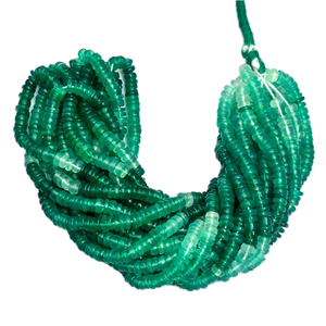 Cuentas de Ónix Verde Natural Sombreado Heishi de 4-5mm, Cuentas Sueltas para Fabricación de Joyas, GEMS PARADISE, Certificado por Terceros, Mayorista - Product Image 1