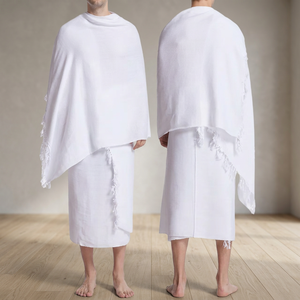 Ensemble Ahraam formel pour homme Insight International Premium Hajj Umrah, en coton, deux pièces, blanc, respirant, vêtement islamique - Product Image 3