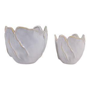 Vasi in Ceramica a Forma di Fiore, Moderni Contenitori in Gres per Piante da Interno ed Esterno, Design Scultoreo - Product Image 3