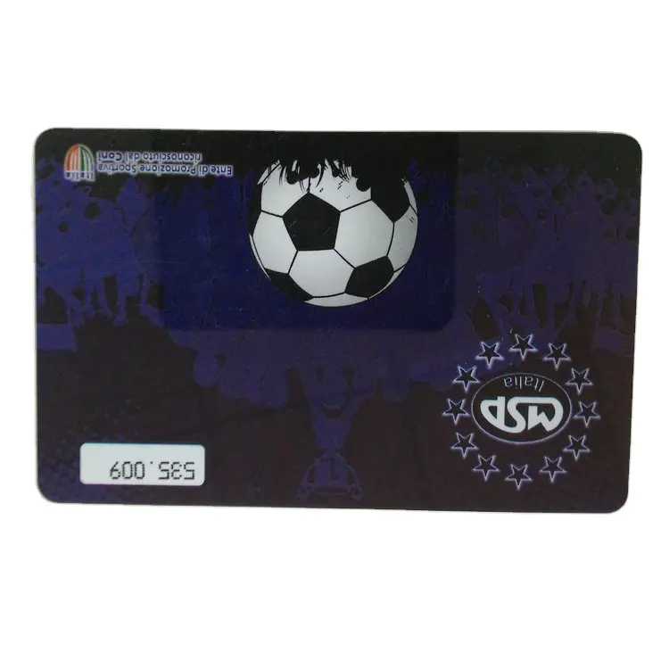 Eco-friendly transparent plastic barcode vip loyalty card with laser serial number