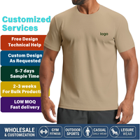 T-shirt d'entraînement pour hommes, vêtements de sport, fabricant, logo brodé personnalisé, t-shirt pour hommes