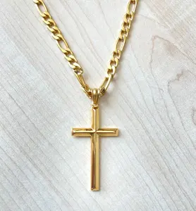 New Fashion Titanium Silver Black Prayer Choker Cross Pendants For Men gold cross necklaceJewelry Stainless Steel Necklaces