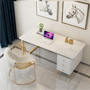 White new deign marble big board table Computer desk simple modern boss desk President's desk
