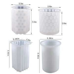 Para <span class=keywords><strong>Amazon</strong></span>, superventas, 4 Uds., juego de moldes de silicona para velas, cilindros 3D DIY, Kit de fabricación de velas grandes de burbujas, decoración del hogar, herramientas para pasteles - Product Image 6