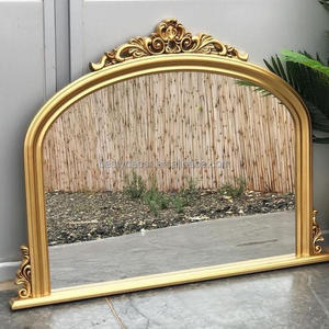 Ensemble de miroirs de <span class=keywords><strong>console</strong></span> de meubles artisanaux en or/noir orné d'une arche, décoration, grands miroirs dorés pleine longueur pour la décoration murale - Product Image 5