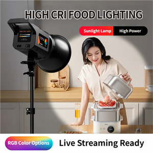 Lámpara <span class=keywords><strong>de</strong></span> Luz <span class=keywords><strong>de</strong></span> Relleno RGB <span class=keywords><strong>de</strong></span> 100W, Temperatura <span class=keywords><strong>de</strong></span> Color Ajustable <span class=keywords><strong>de</strong></span> 3200-6500k, CRI 95+, Luz Solar para Fotografía <span class=keywords><strong>de</strong></span> Alimentos y Joyería - Product Image 6