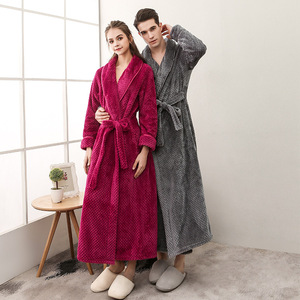 Camicia <span class=keywords><strong>da</strong></span> <span class=keywords><strong>notte</strong></span> termica dimagrante coppia in velluto Extra Large <span class=keywords><strong>da</strong></span> donna accappatoio ispessito caldo solido pigiama Logo anteriore - Product Image 3