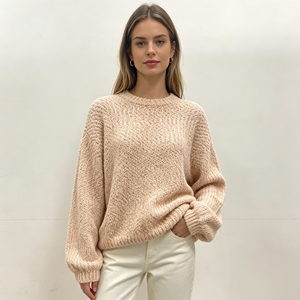Suéter de Punto para Mujer <span class=keywords><strong>Finley</strong></span>, Manga Larga, Personalizado OEM y ODM, Ropa de Punto Azul de Alta Calidad al por Mayor, Ropa Casual - Product Image 4