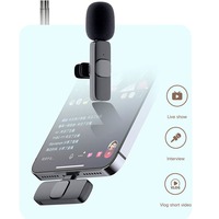 M21 inalámbrico 2,4G Lavalier micrófono en vivo Curso Web entrevista al aire libre grabación de vídeo corto Tik Tok receptor de sonido de vídeo