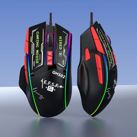 Souris de jeu filaire USB RGB personnalisable, 11 touches programmables, 12800 DPI, rétroéclairage arc-en-ciel, pour droitiers, pour joueurs PC