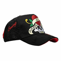 OEM/ODM Novedades Gorras El Barbas Originales con Visera Curva, 5 Paneles, Estilo A-Frame, Efecto Desgastado y Logotipo Bordado
