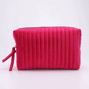 Hot Sale Velvet Flannel Quilted Cosmetic <b>Storage</b> Bag Travel <b>Toiletry</b> Organizer Makeup Bag for Women Girls - Product Image 6