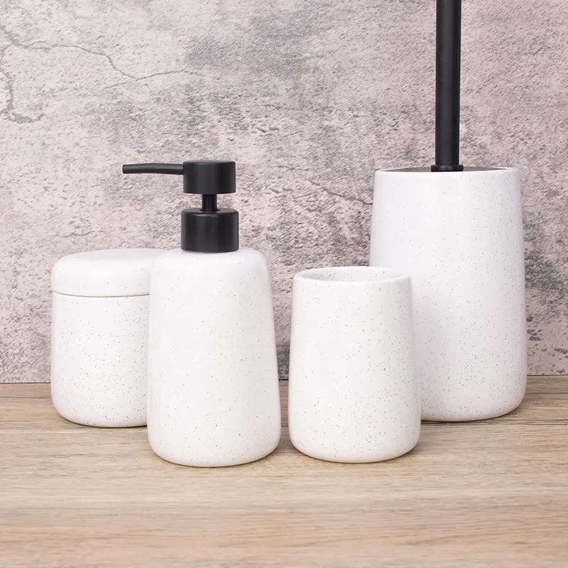 Modern Bathroom Accessories Set Ceramic Tumbler White Bathroom Accessories Shower Bathroom Products