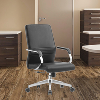 Chaise de bureau moderne pivotante de direction avec dossier en forme d'échelle réglable en hauteur, en cuir synthétique, confortable