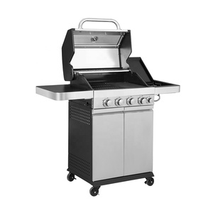 Gas BBQ Grill Với Tủ Bánh Xe Thép Không Gỉ Tùy Chỉnh Gas Grills Với Kiểm Soát Nhiệt Độ, 4 Burner + 1 Side Burner - Product Image 4
