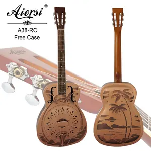 Aiersi Brand Distressed Vintage Red Rust Single Cone Resonator Gitarre Blues Musik instrument zu verkaufen