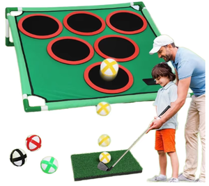 <span class=keywords><strong>Mini</strong></span> taille arrière-cour Velcro <span class=keywords><strong>jeu</strong></span> <span class=keywords><strong>de</strong></span> <span class=keywords><strong>golf</strong></span> ensemble Chipping Cornhole jeux avec club et balles collantes pour les golfeurs pelouse - Product Image 1