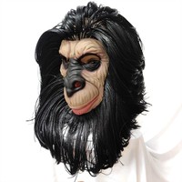 Masque de singe réaliste effrayant et effrayant en latex, masque intégral pour adulte, masque d'orang-outan, masque de tête