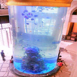 Coluna redonda de acrílico transparente comercial personalizada para aquário grande aquário - Product Image 4