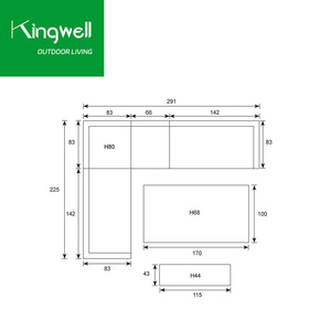 Nhà Máy Giá Tốt Bộ Sofa Ngoài Trời Patio Đồ Nội Thất Phòng Chờ Với Đệm L-Hình Dạng Sofa Với Bảng Cho Khách Sạn - Product Image 6