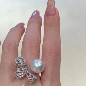 Nhẫn Ngọc Trai Nước Ngọt Tự Nhiên R1202 11-12Mm Nhẫn Trang Sức Đính Hôn Kích Cỡ Bằng Bạc Sterling 925 Có Thể Điều Chỉnh Cho Nữ - Product Image 2